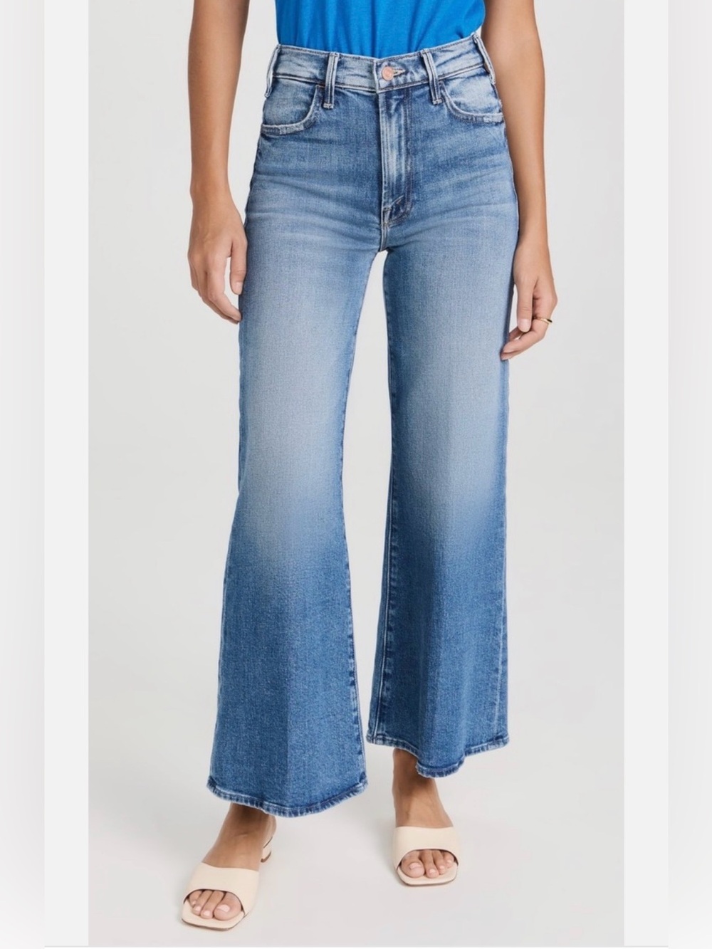 MOTHER The Hustler Roller Ankle Wide-Leg Jeans- Size 27